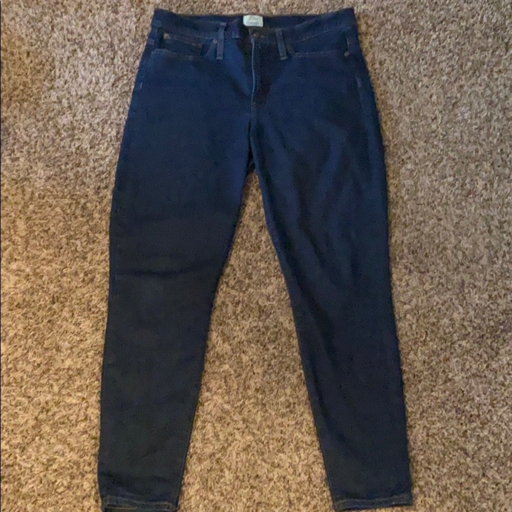 JCrew 9” High Rise Toothpick Jeans